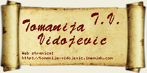 Tomanija Vidojević vizit kartica